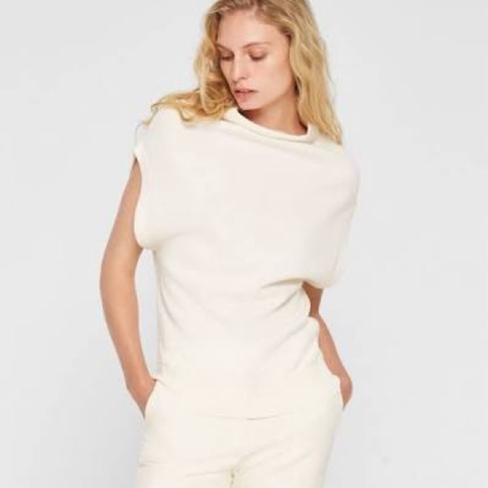 Club Monaco Cream Abby Sleeveless Sweater